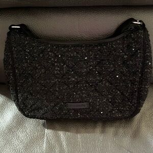 Vera Bradley sparkly black Frannie crescent crossbody